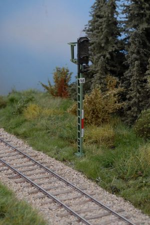 DB-Lichtsignale als Einfahrsignal für den Anschluss- oder Schattenbahnhof in den Wattenscheider Schacht eingesteckt